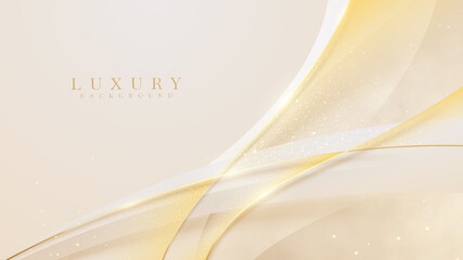 Elegant golden curve with glittering light effect decoration. Modern abstract background design.
