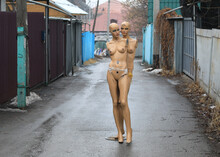 Naked Female Mannequins On The Street