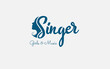 Singing karaoke woman vocal choir silhouette logo vector image