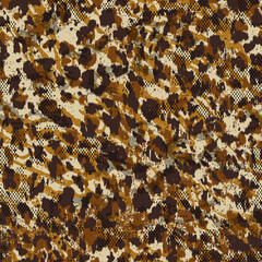 Abstract leopard skin with screen dots wallpaper grunge camouflage vector seamless pattern