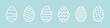 Easter egg. Ornament easter eggs set. Vector outline ornament sign. Easter icon isolated on white background.
