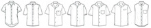 Mens Short Sleeve Shirts Fashion Flat Sketch Vector Illustration