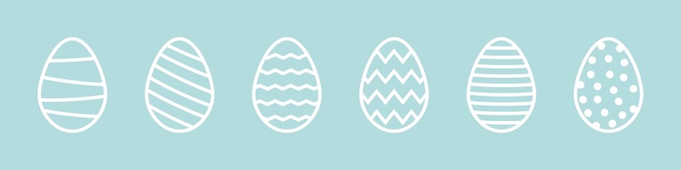 Easter egg. Ornament easter eggs set. Vector outline ornament sign. Easter icon isolated on white background.