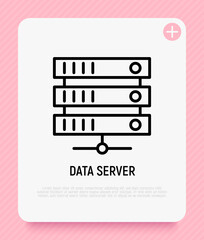 Wall Mural - data server thin line icon. modern vector illustration.