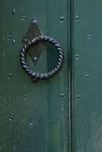 A Close-up Of The Wooden Door Of A Church In Enkhuizen, The Netherlands
