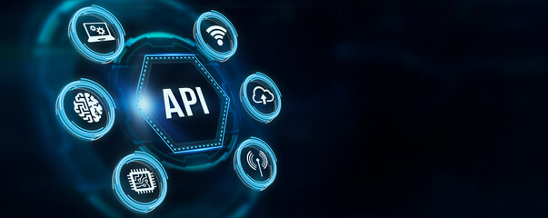Internet, business, Technology and network concept. Application Programming Interface. Software development tool. 3d illustration.