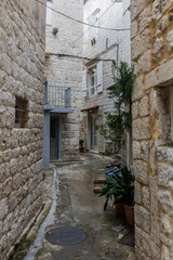 Wall Mural - Narrow alley in the old town of Trogir, Croatia