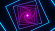 80s Abstract Square Tunnel Background