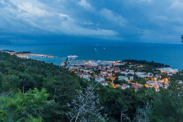 Wall Mural - Evening aerial view of Split, Croatia