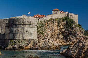 Wall Mural - Fortification walls and Bokar fortress in Dubrovnik, Croatia