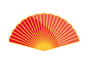 Sticker - red chinese fan