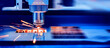 Leinwandbild Motiv CNC Laser Metallurgy milling plasma cutting of metal engraving. Concept background modern industrial technology.