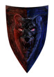 Medieval shield with wolf emblem