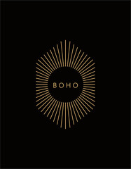 Wall Mural - Logo in a modern style. Vector linear icon. Boho characters - sun logo design templates - abstract design elements for decoration in modern minimalist style for social media posts, stories.