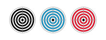 Set Round Target For Target Shooting Competition. Template Target With Numbers For Shooting Range Or Pistol Shooting. Vector Illustration
