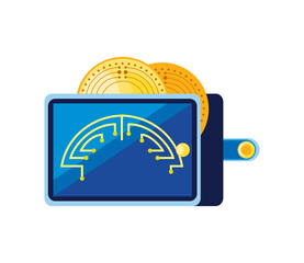 Poster - wallet with bitcoin