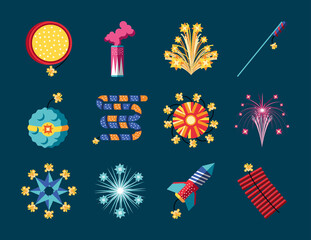 Sticker - set of fireworks