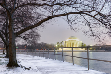 Wall Mural - Jefferson Memorial in a winter night - Washington DC United States