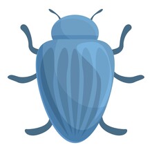 Blue Bug Icon Cartoon Vector. Insect Beetle. Cute Bug