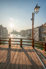 View Of Accademia Bridge And Grand Canal At Sunrise, Venice, Italy