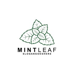 Wall Mural - Mint Leaf Logo Template Design Vector, Emblem, Design Concept, Creative Symbol, Icon