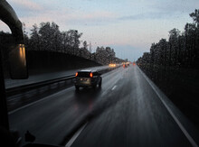 Expressway In Rainy Twilight