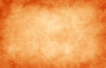 Wall Mural - Old orange paper parchment background with vintage texture grunge, antique autumn color burnt orange border