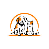 Fototapeta Dziecięca - dog and cat logo design template 