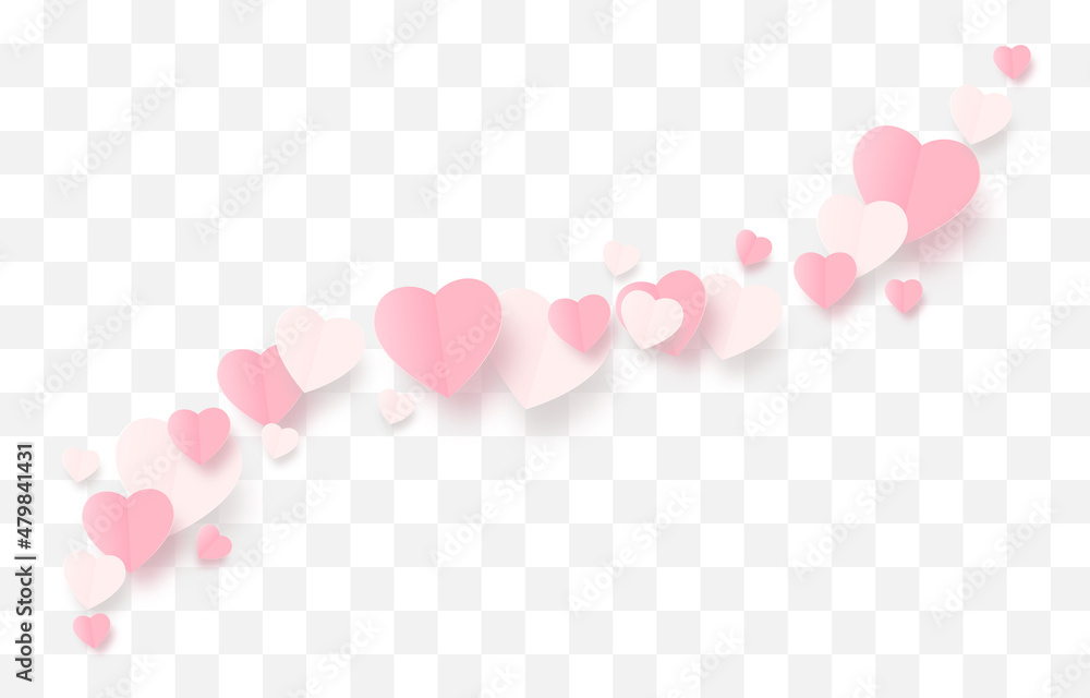 Vector paper hearts png. Valentine's day, pink and white hearts png ...