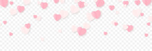 Vector Paper Hearts Png. Valentine's Day, Pink And White Hearts Png. Hearts Are Falling From The Sky. Love, Holiday, Paper Elements.