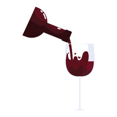 Poster - bottle pouring wine in cup