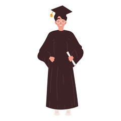 Wall Mural - graduate man with certificate