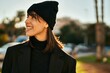 © Krakenimages.com - Young hispanic woman smiling happy standing at the city.