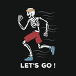 Illustration of jogging skull