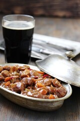 Wall Mural - Irish Stew. an Irish dish for St. Patrick's Day. stewed in dark guinness beer