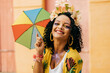 © kleberpicui - Portrait of a Brazilian woman during a carnival block
