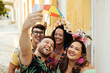 © kleberpicui - Brazilian Carnival. Group of friends taking a self portrait