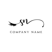Initial SN Logo Handwriting Beauty Salon Fashion Modern Luxury Letter