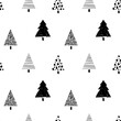 Seamless pattern swatch with monotone tree illustration. Great for fabric, textile, wallpaper and wrapping.