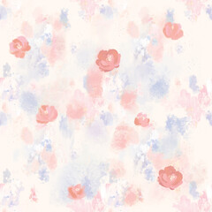 Seamless pattern swatch with abstract floral illustration. Great for fabric, textile, wallpaper and wrapping.