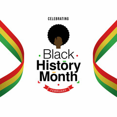 Wall Mural - Black history month African American history celebration vector illustration