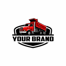 Dump Truck. Trucking Premium Logo Vector