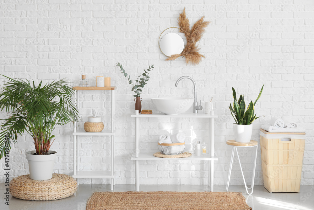 Beautiful interior of modern bathroom