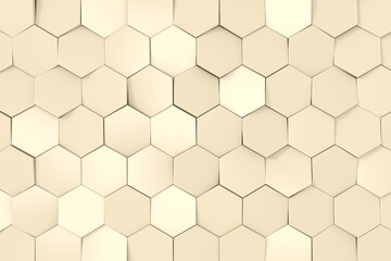 Wall Mural - modern wall design with luxury concept. abstract background of hexgon. 3d rendering.