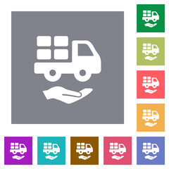 Sticker - Courier services solid square flat icons