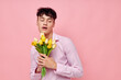 © Tatiana - handsome guy Bouquet of yellow flowers romance posing fashion Lifestyle unaltered