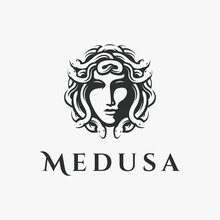 Head Of Medusa Logo Symbol Vector On White Background