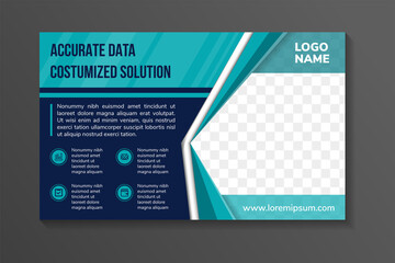 Wall Mural - accurate data customized solutions banner design template. multicolored flat blue on the element. br