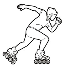 Wall Mural - Roller blade Player Extreme Sport Cartoon Graphic Vector