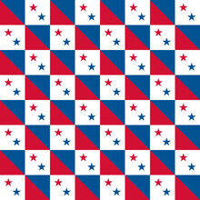 Seamless Pattern Of Panama Flag. Vector Illustration. Print, Book Cover, Wrapping Paper, Decoration, Banner And Etc

